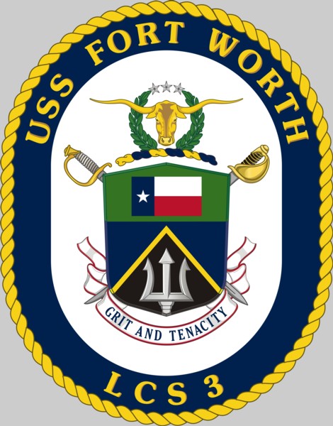 lcs-3 uss fort worth insignia crest patch badge freedom class littoral combat ship us navy 02x