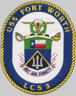 lcs-3 uss fort worth insignia crest patch badge freedom class littoral combat ship us navy 02p