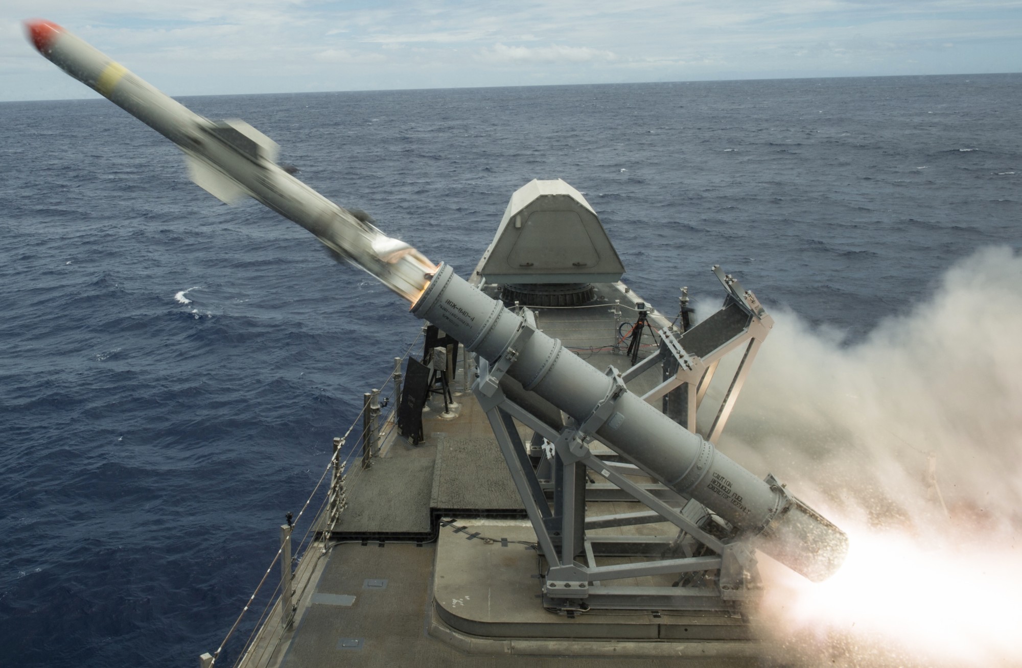 lcs-4 uss coronado independence class littoral combat ship us navy 10 rgm-84 harpoon ssm mk.141 missile launcher