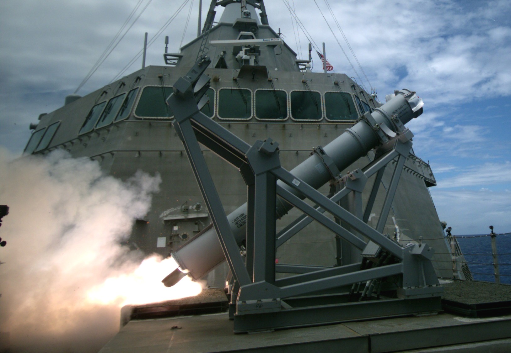lcs-4 uss coronado independence class littoral combat ship us navy 11 harpoon ssm launching