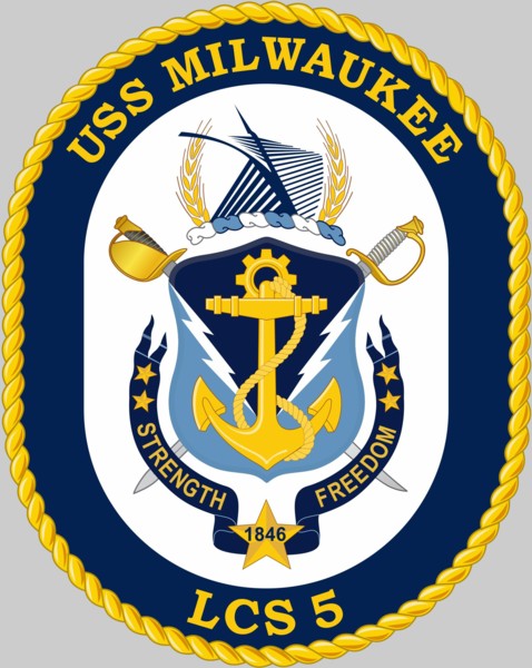 lcs-5 uss milwaukee insignia crest patch badge freedom class littoral combat ship us navy 02x