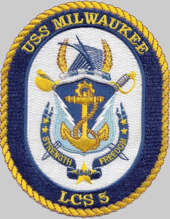 lcs-5 uss milwaukee insignia crest patch badge freedom class littoral combat ship us navy 02pa