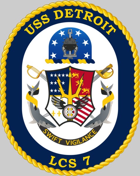lcs-7 uss detroit insignia crest patch badge freedom class littoral combat ship us navy 02x