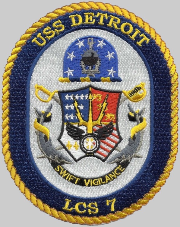 lcs-7 uss detroit insignia crest patch badge freedom class littoral combat ship us navy 04p