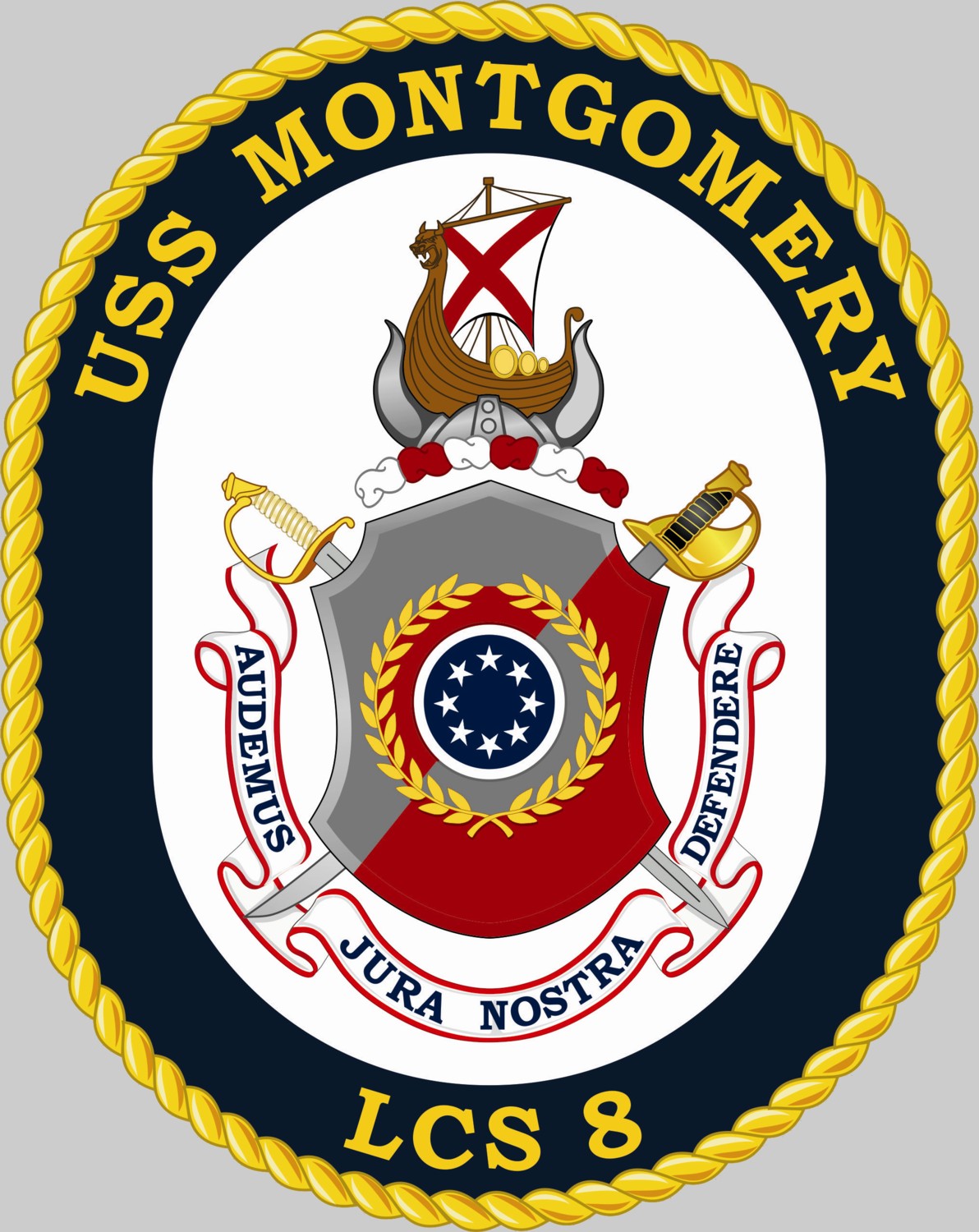 lcs-8 uss montgomery insignia crest patch badge independence class littoral combat ship us navy 02c