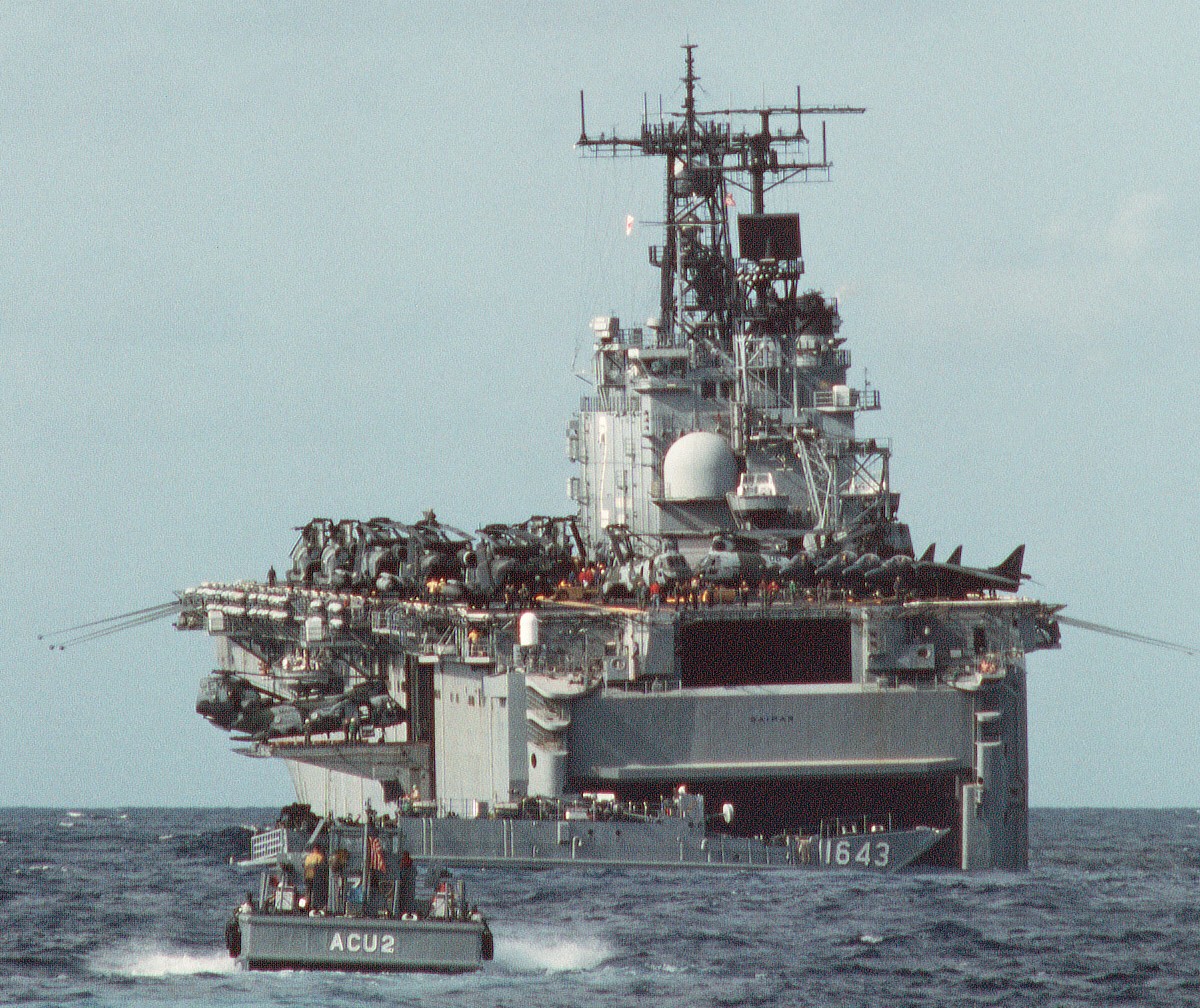 lha-2 uss saipan tarawa class amphibious assault ship us navy 22nd meu hmm-261 usmc operation sharp edge liberia 86