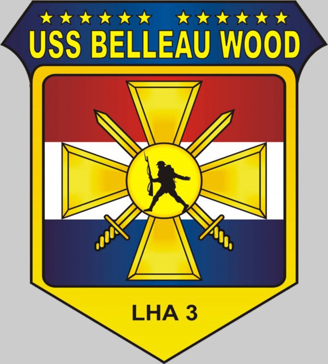 lha-3 uss belleau wood insignia crest patch badge tarawa class amphibious assault ship us navy 02c