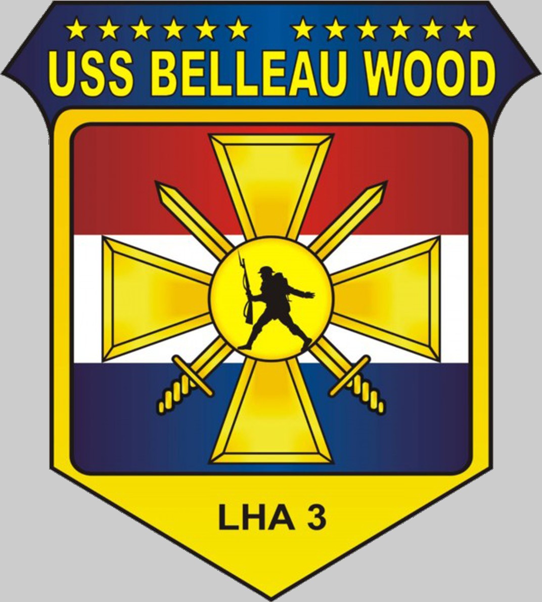 lha-3 uss belleau wood insignia crest patch badge tarawa class amphibious assault ship us navy 02x