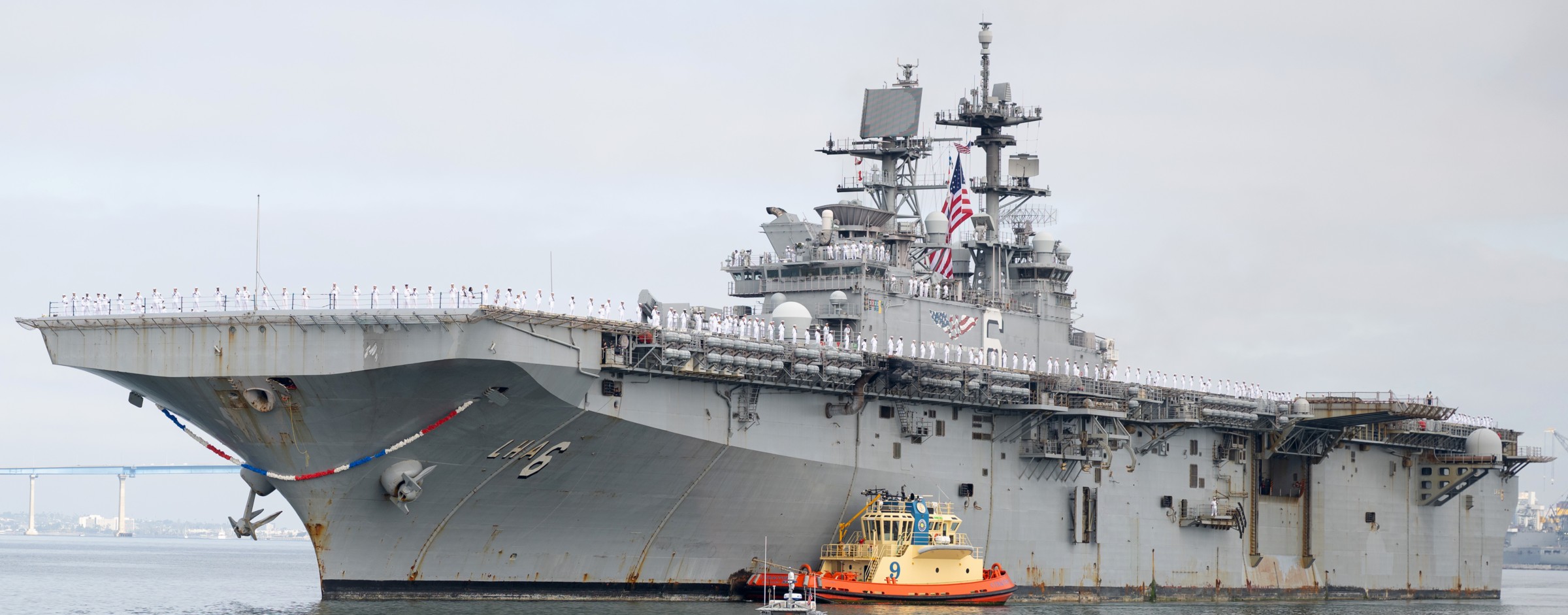 uss america lha-6 amphibious assault ship landing arriving naval base san diego california sasebo japan 2025 226