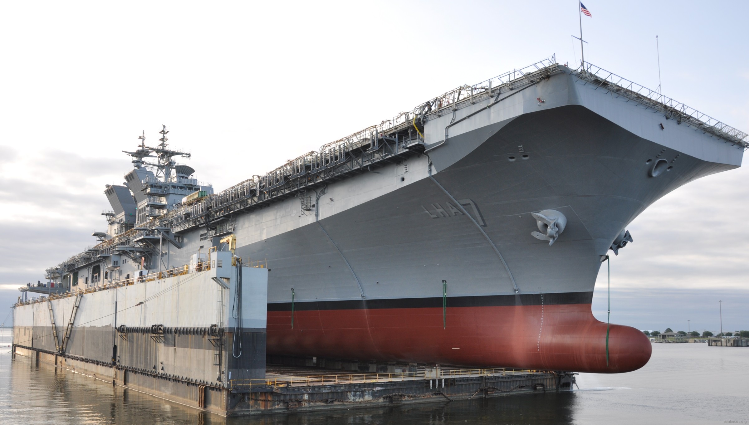 lha-7 uss tripoli america class amphibious assault ship us navy 05 launching huntington ingalls shipbuilding pascagoula mississippi 05