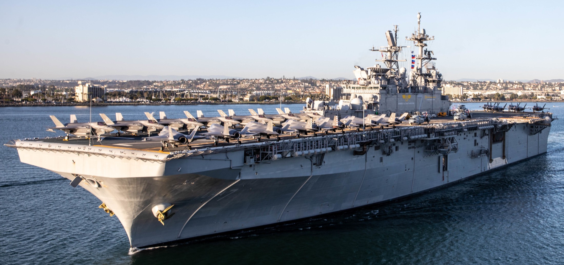 lha-7 uss tripoli america class amphibious assault ship us navy 40 nas north island california