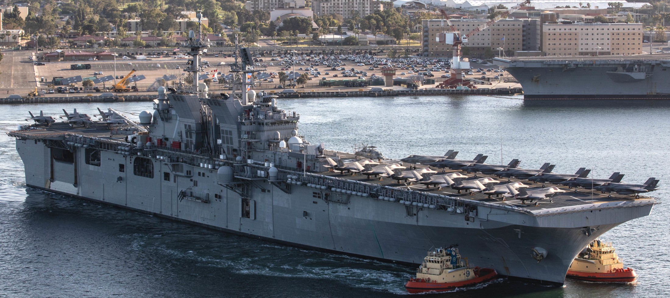 lha-7 uss tripoli america class amphibious assault ship us navy 46 nas north island san diego