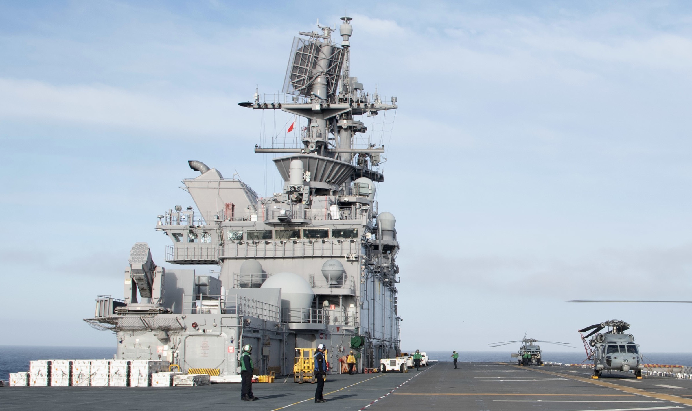 lha-7 uss tripoli america class amphibious assault ship landing us navy marines flight deck 56