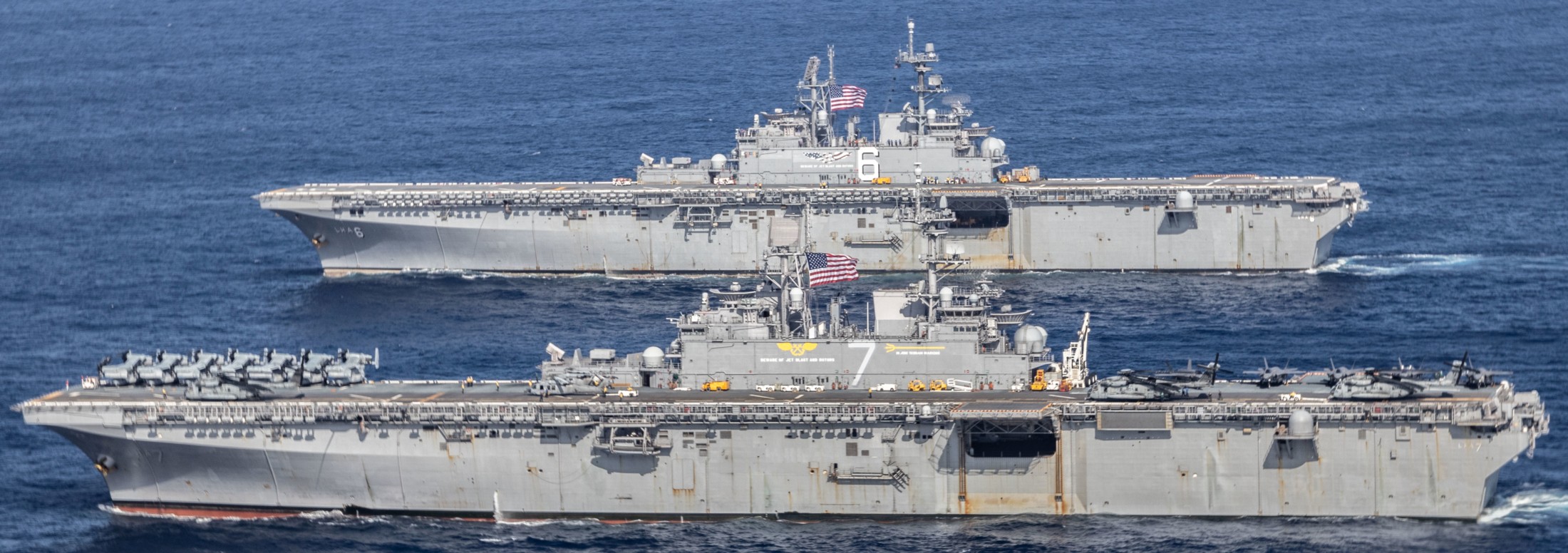 lha-7 uss tripoli america class amphibious assault ship landing us navy marines vmm-262 east china sea 67