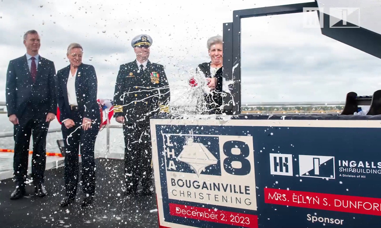 lha-8 uss bougainville america class amphibious assault ship huntington ingalls pascagoula hii christening december 2023