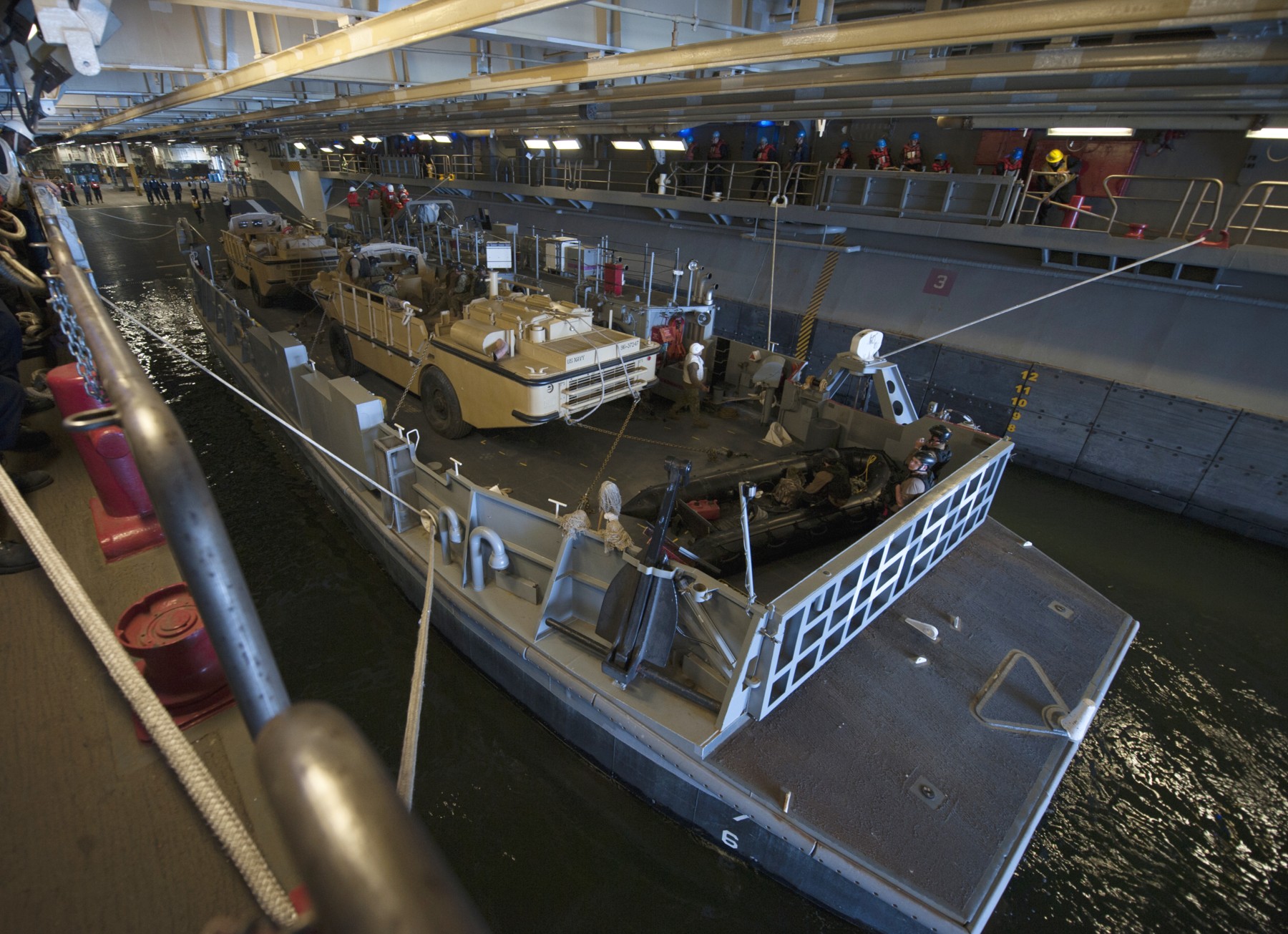 wasp class amphibious assault ship landing helicopter dock us navy well deck operations 135c