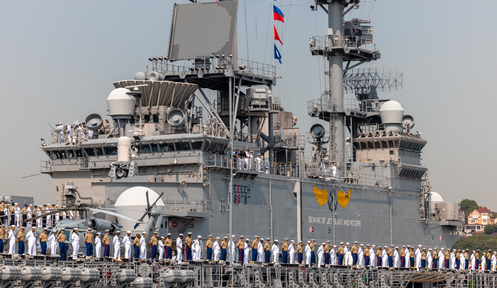 lhd-1 uss wasp amphibious assault ship landing dock helicopter us navy fleet week new york 2023 208