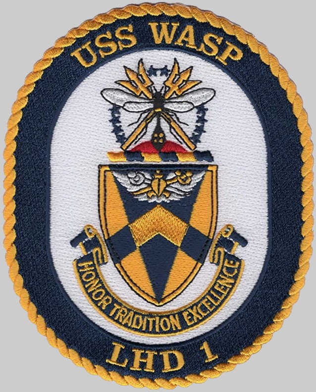 lhd-1 uss wasp insignia crest patch badge amphibious assault landing ship dock helicopter us navy 03p