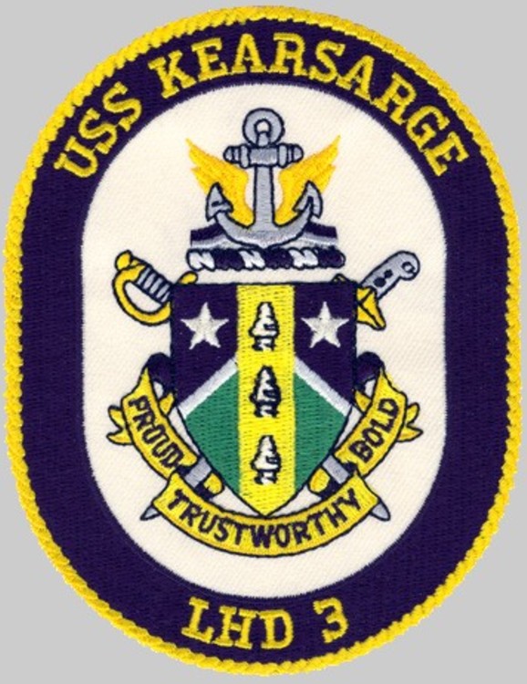 lhd-3 uss kearsarge insignia crest patch badge wasp class amphibious assault ship us navy 03x