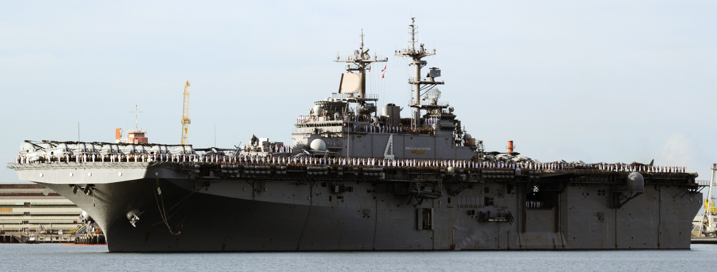 lhd-4 uss boxer wasp class amphibious assault ship dock landing us navy marines hmm-163 pearl harbor hickam hawaii 50