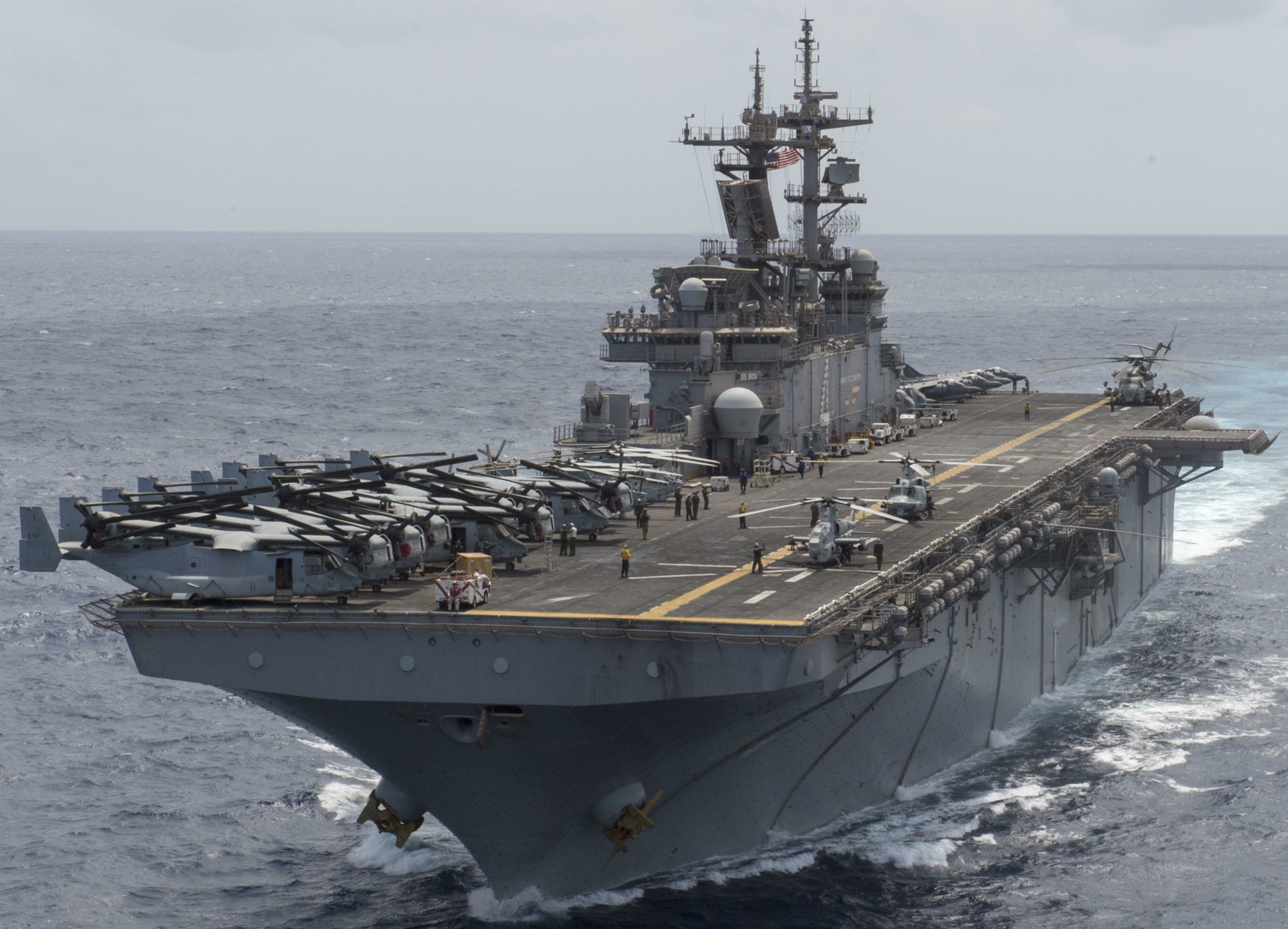 lhd-4 uss boxer wasp class amphibious assault ship dock landing us navy marines vmm-166 indian ocean 116
