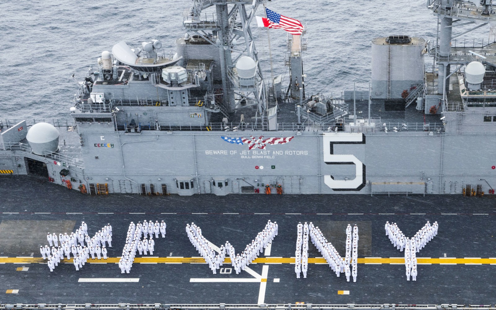 lhd-5 uss bataan wasp class amphibious assault ship dock landing helicopter us navy fwny 111