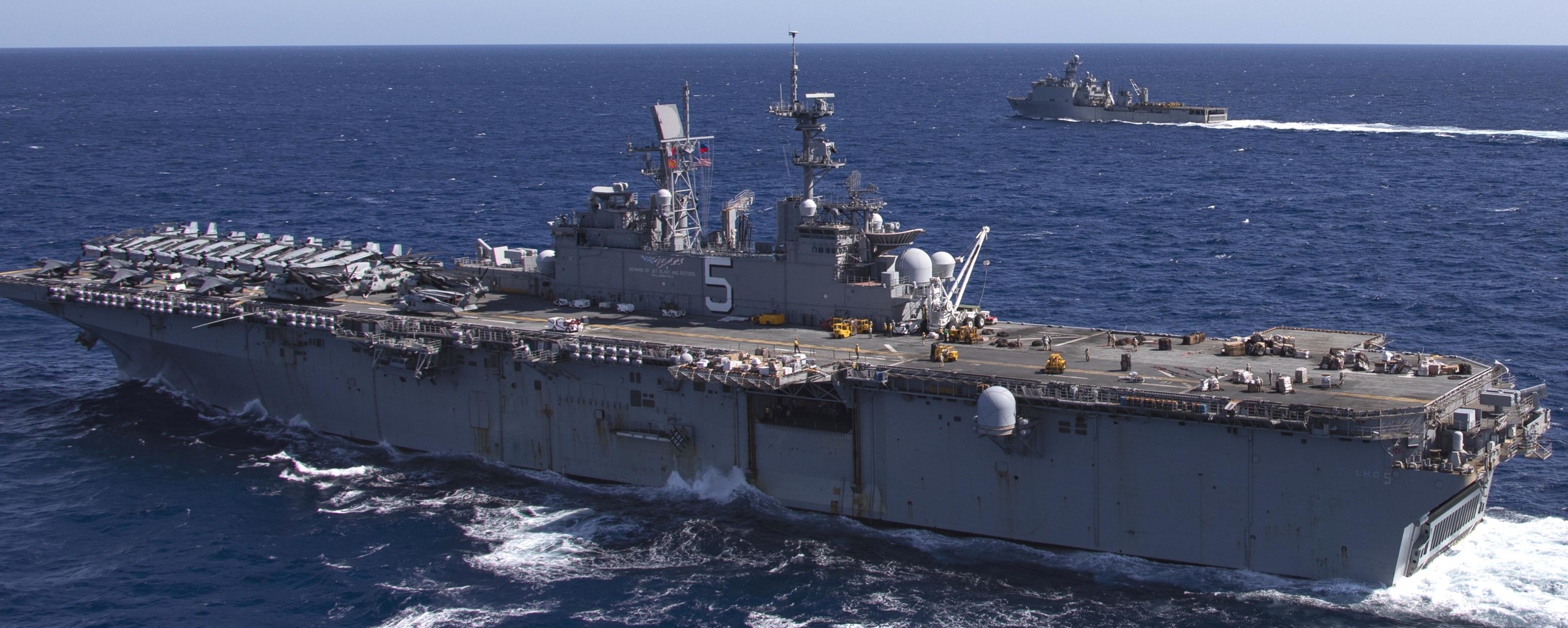 lhd-5 uss bataan wasp class amphibious assault ship dock landing helicopter us navy vmm-365 marines comptuex 2019