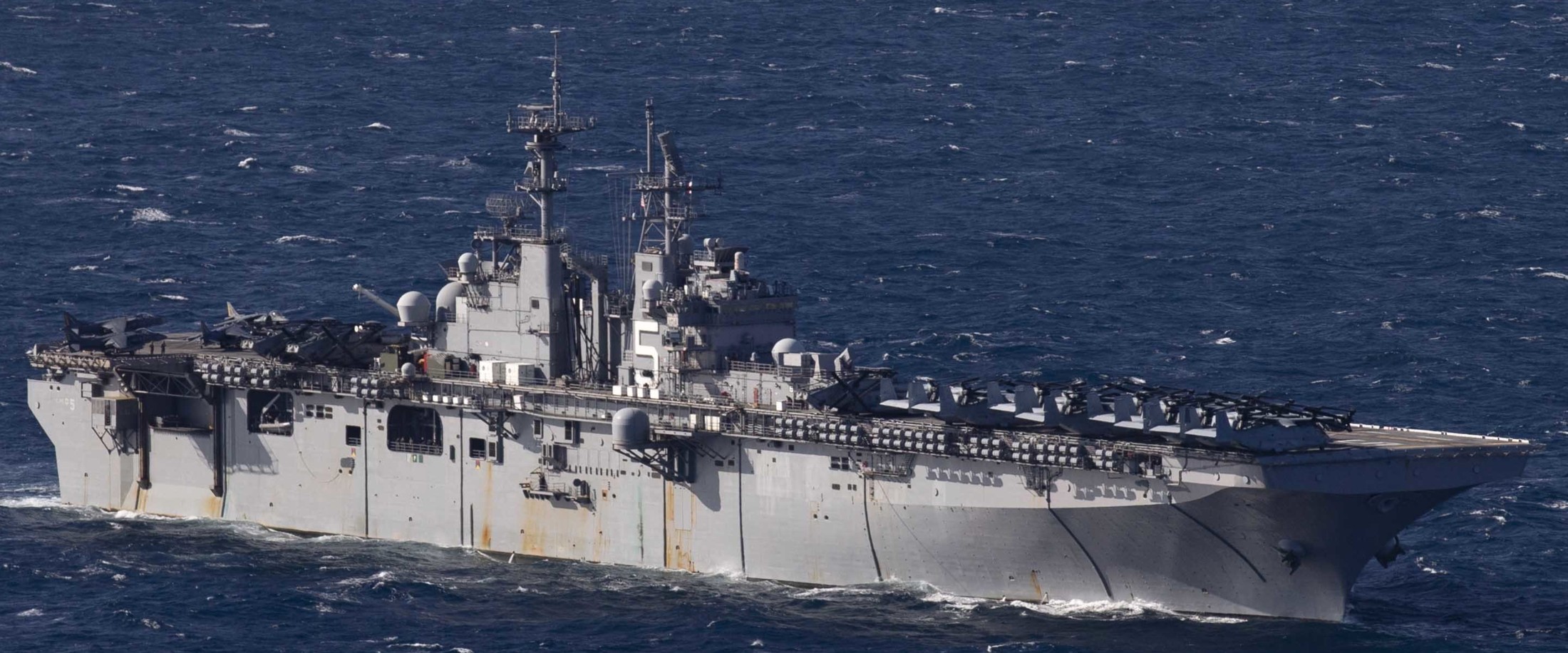 lhd-5 uss bataan wasp class amphibious assault ship dock landing helicopter us navy vmm-365 marines comptuex atlantic ocean 152