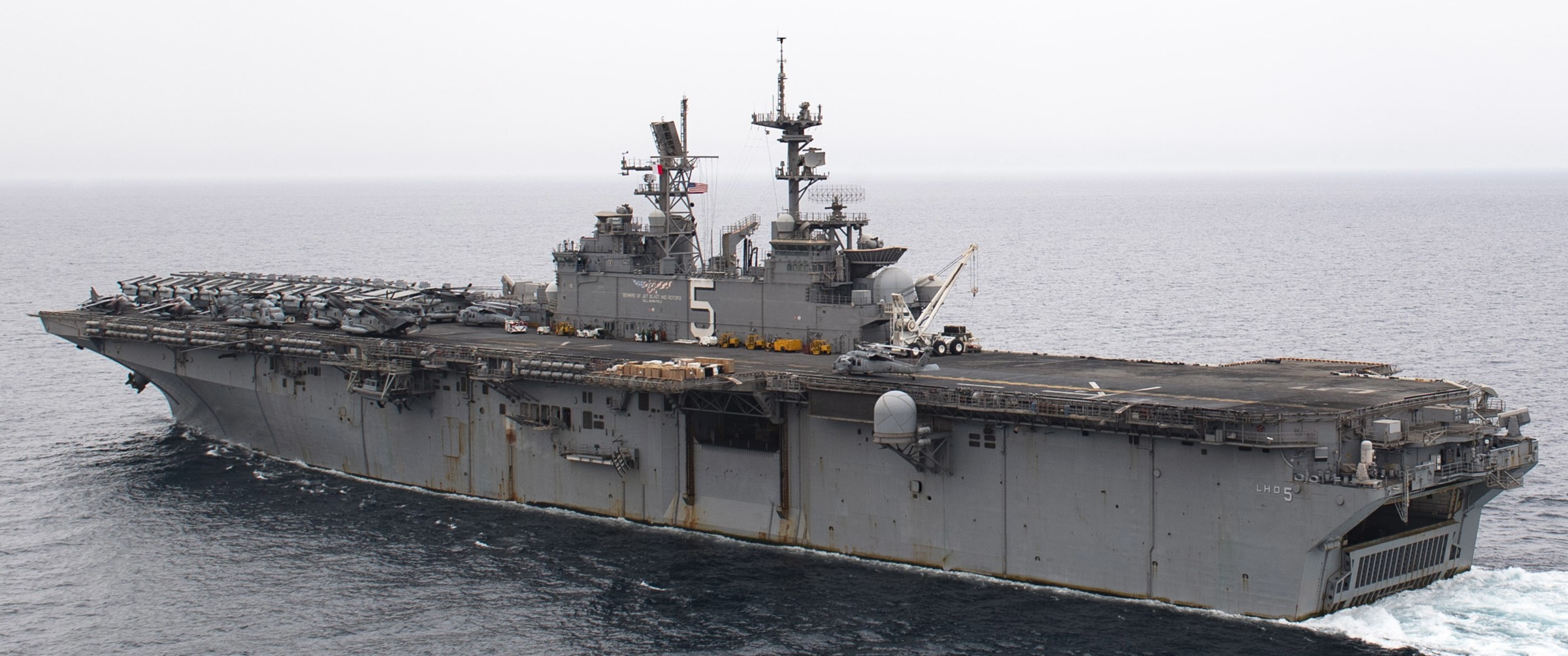 lhd-5 uss bataan wasp class amphibious assault ship dock landing helicopter us navy vmm-365 marines arabian gulf 162