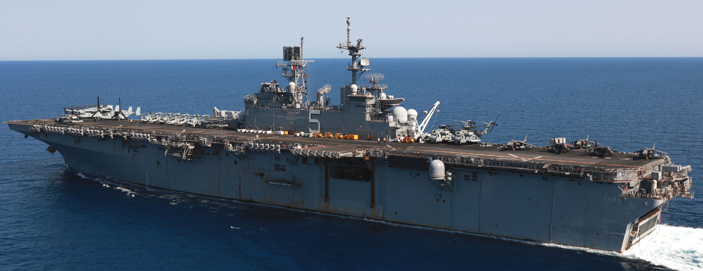 lhd-5 uss bataan wasp class amphibious assault ship dock landing helicopter us navy vmm-162 rein marines red sea 200