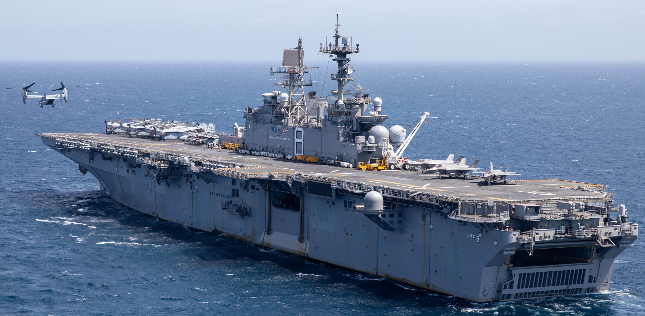 lhd-8 uss makin island amphibious assault ship landing helicopter dock us navy vmm-164 marines mv-22b osprey 126