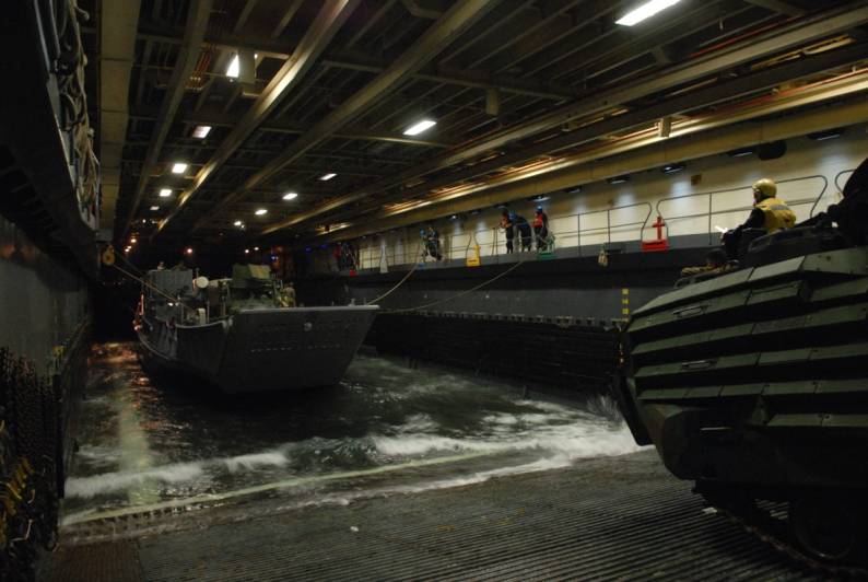 Austin class LPD-8 USS Dubuque well deck LCU AAV