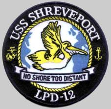 LPD-12 USS Shreveport patch crest insignia badge
