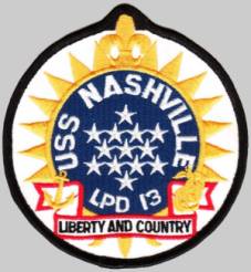 LPD-13 USS Nashville patch crest insignia badge