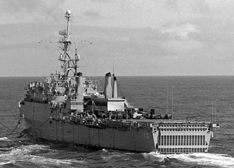 LPD-13 USS Nashville underway replenishment with USNS Marias T-AO 57