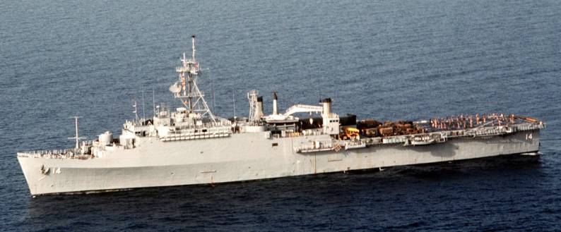 LPD-14 USS Trenton off Lebanon 1984