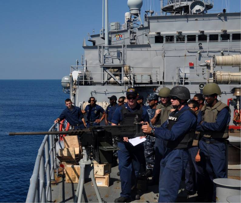 LPD-15 USS Ponce machine gun live fire exercise