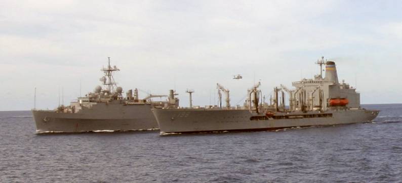 LPD-15 USS Ponce and T-AO 198 USNS Big Horn