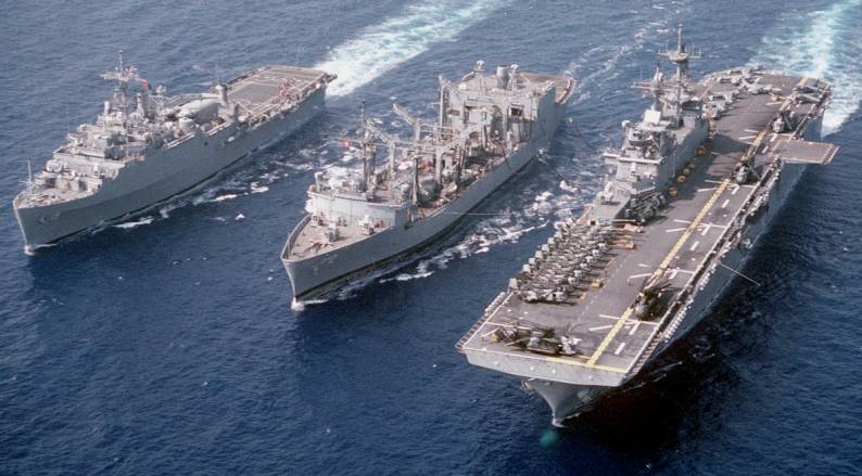 LPD-15 USS Ponce LHD-1 USS Wasp AOR-2 USS Milwaukee 1991