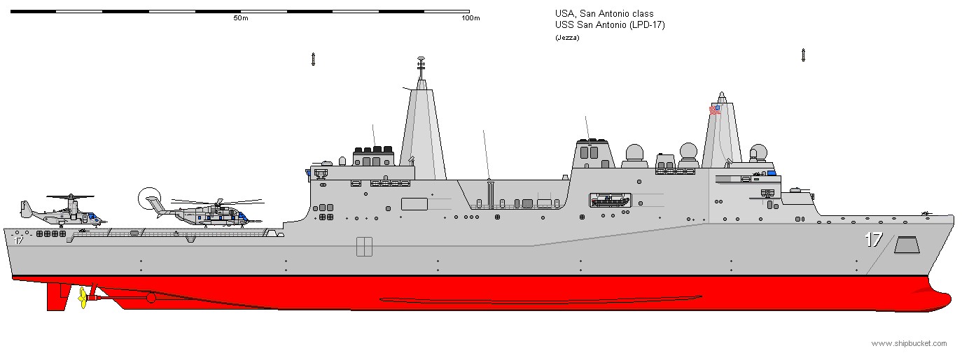 san antonio class amphibious transport dock ship landing platform navy 02x drawing