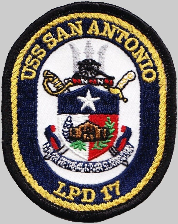 lpd-17 uss san antonio patch insignia crest badge amphibious transport dock navy 03p