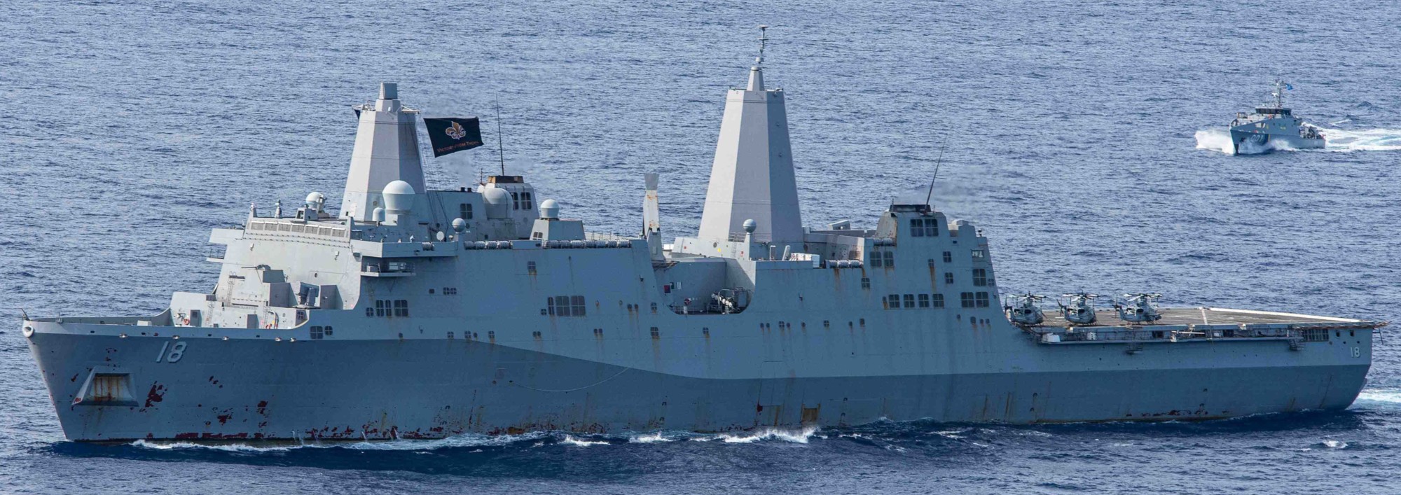 lpd-18 uss new orleans san antonio class amphibious transport dock landing ship us navy philippine sea 92