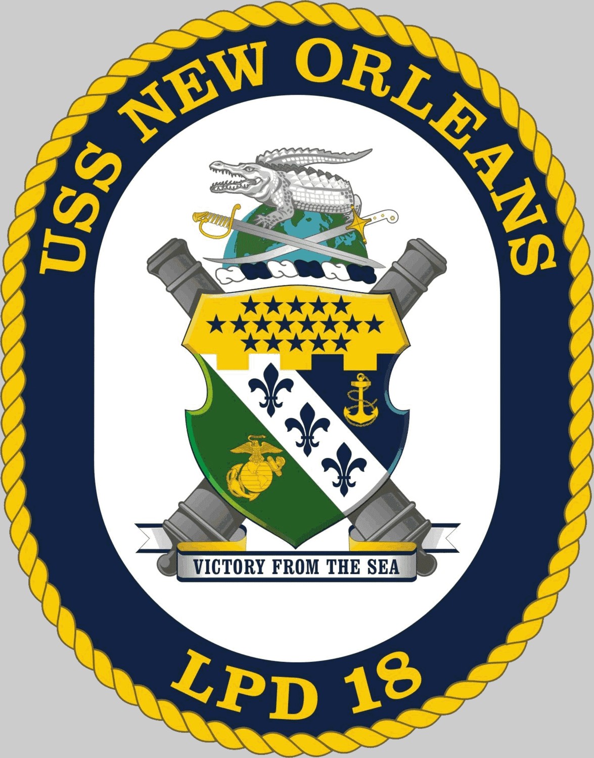 lpd-18 uss new orleans insignia crest patch badge amphibious transport dock us navy 02x