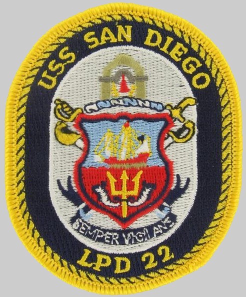 lpd-22 uss san diego patch insignia crest badge amphibious transport dock ship navy 03p