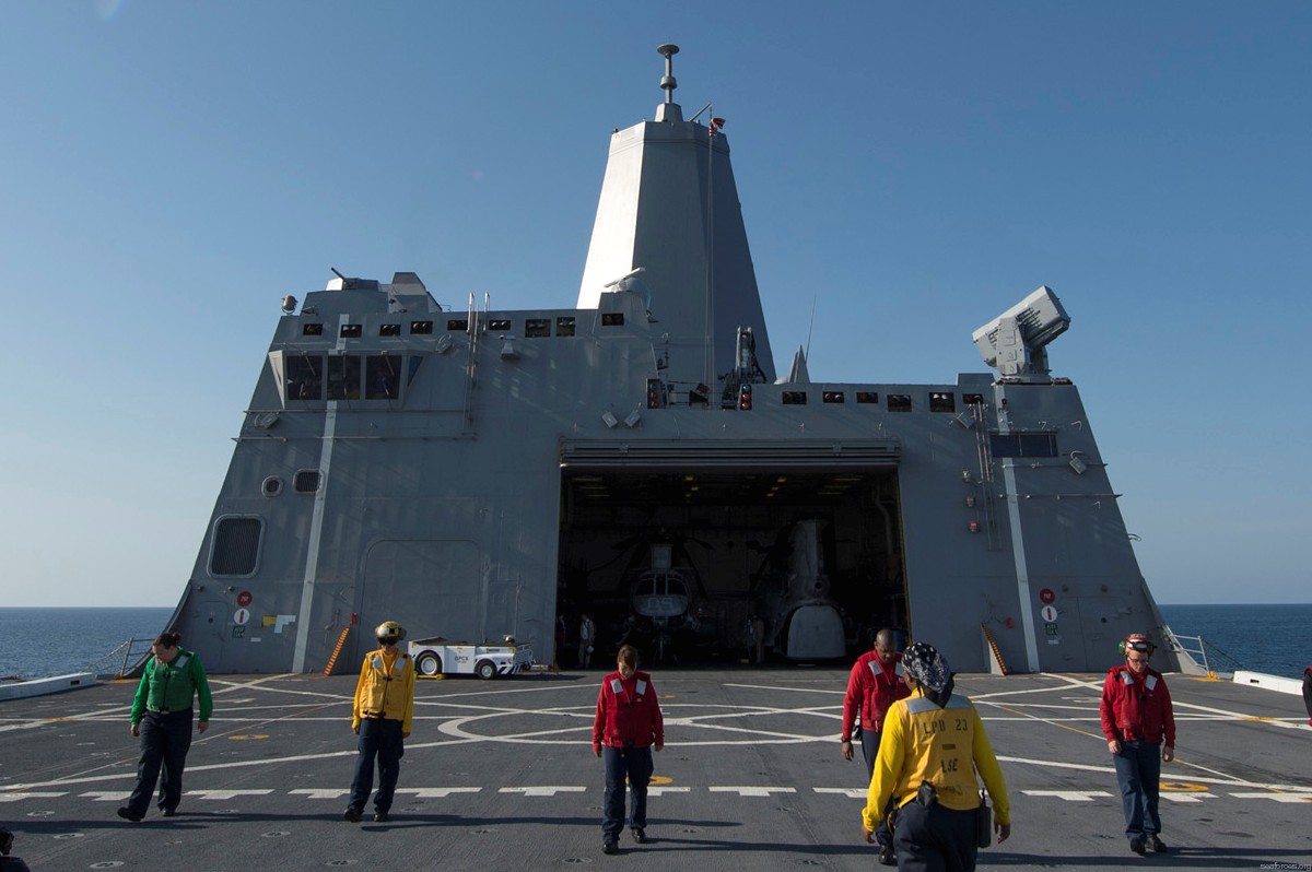 lpd-23 uss anchorage san antonio class amphibious transport dock ship navy 67 flight deck hangar