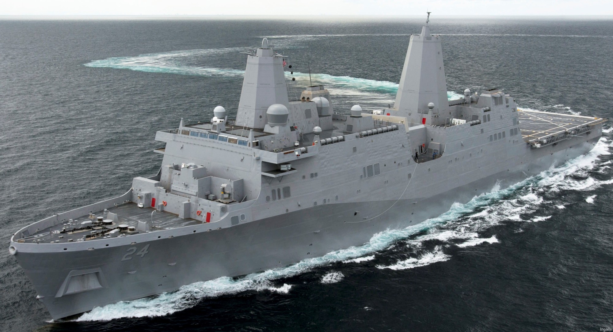 lpd-24 uss arlington amphibious transport dock landing ship us navy sea trials hii 73