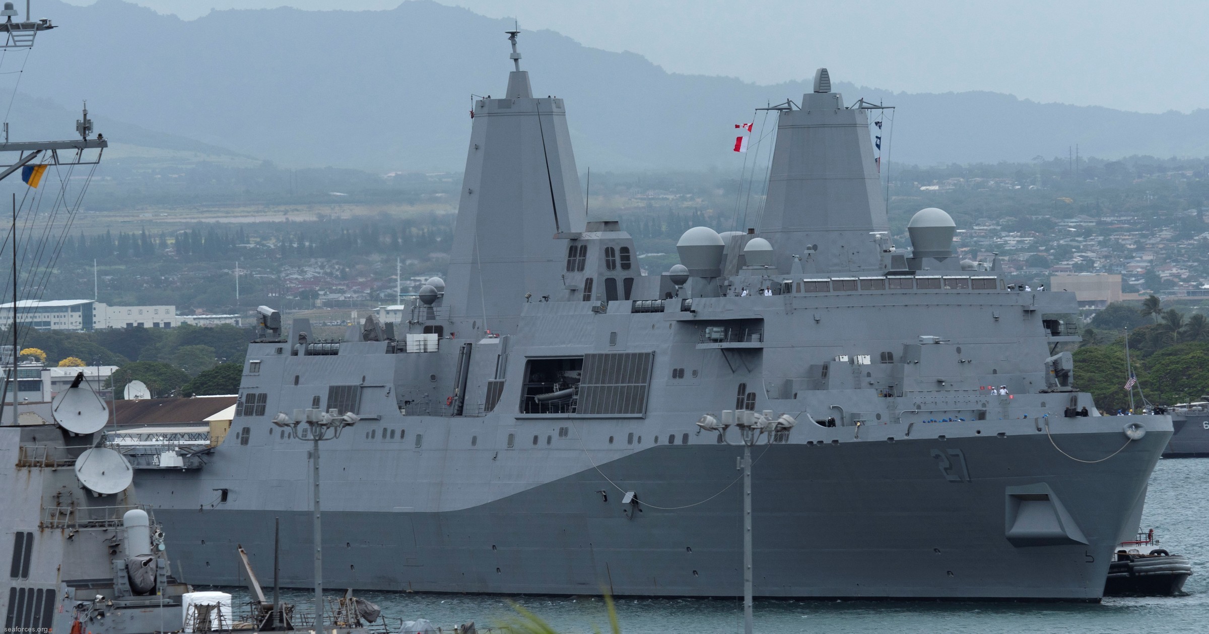 lpd-27 uss portland san antonio class amphibious transport dock ship navy 02 joint base pearl harbor hickam hawaii