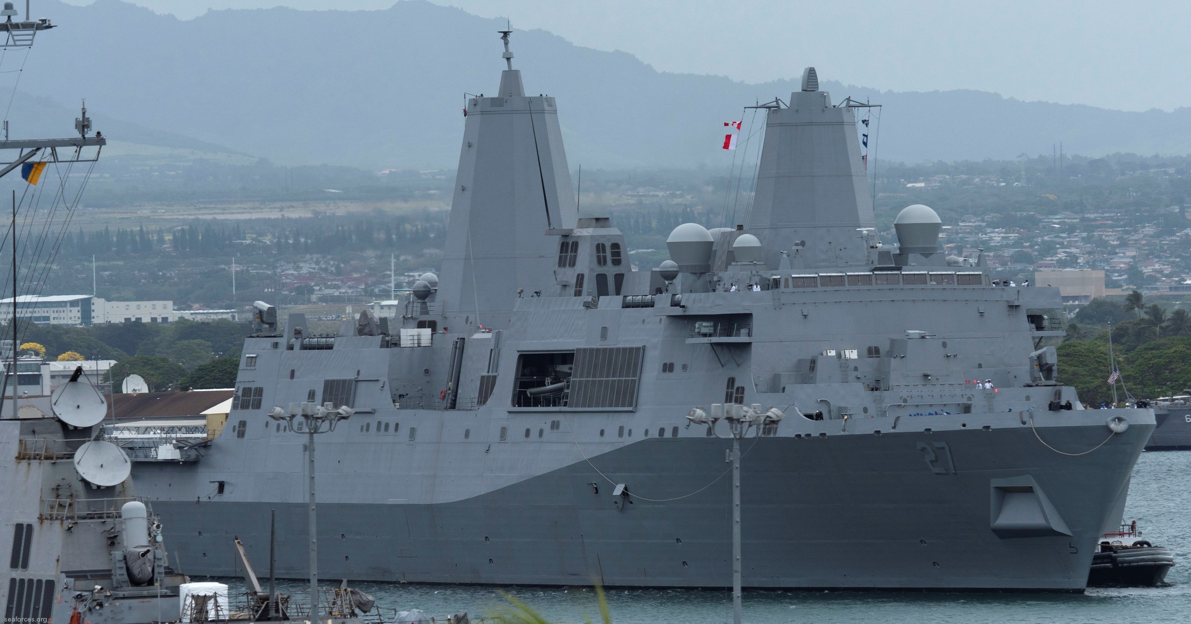 lpd-27 uss portland san antonio class amphibious transport dock ship navy 02 joint base pearl harbor hickam hawaii