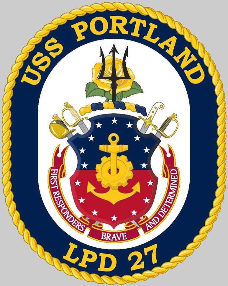 lpd-27 uss portland insignia crest patch badge amphibious transport dock ship navy 02c