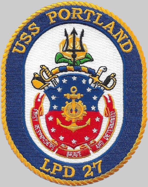lpd-27 uss portland patch insignia crest badge amphibious transport dock ship navy 02p